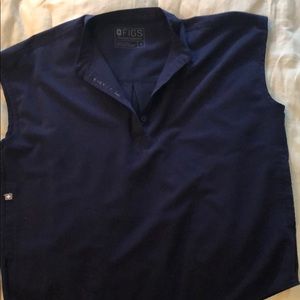 Figs dark blue size small Mandarin Collar Scrub